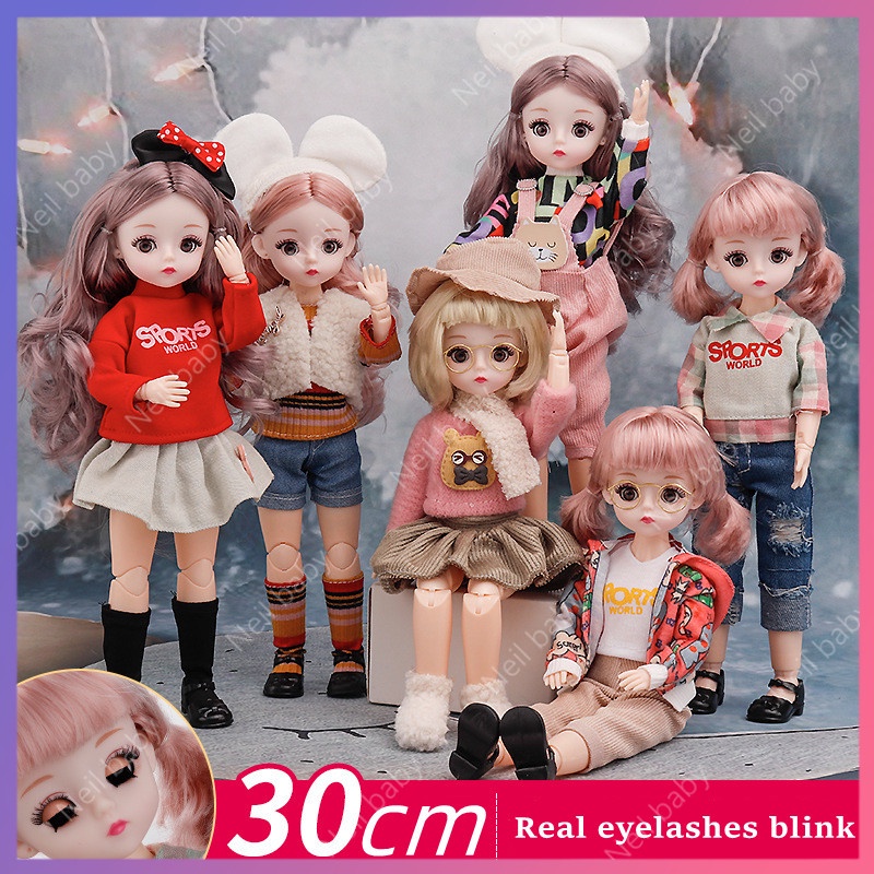 Búp Bê Công Chúa Mini 30cm Kèm Quần Áo Và Giày Đáng Yêu Cho Búp Bê