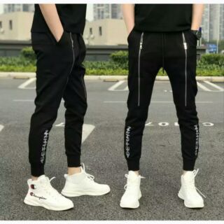 Quần jogger khóa kéo