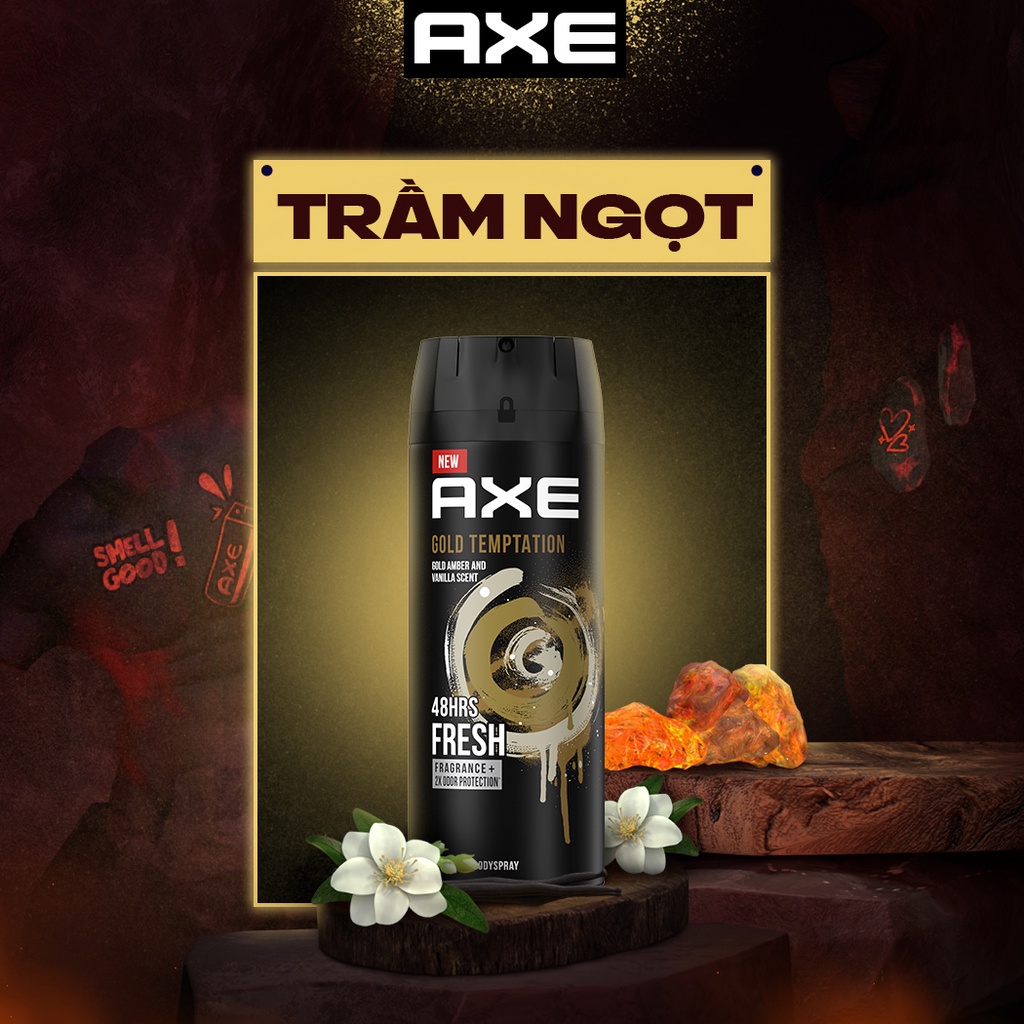 Xịt khử mùi Axe Dark toàn thân nam tính 48hrs Fresh For Longer 135ml