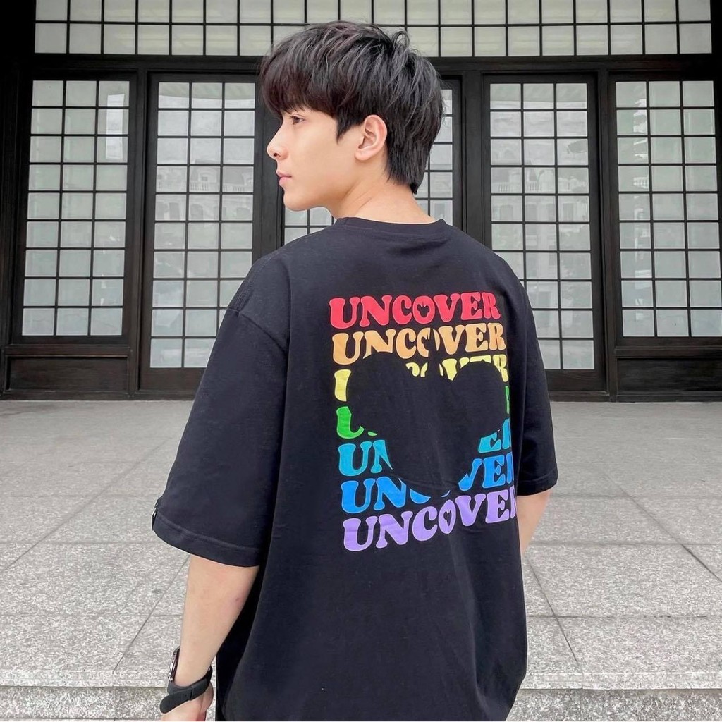Áo Thun Tay Lỡ Nam Nữ UNCOVER BEAR COLORFUL Màu Trắng Màu Đen Unisex Form Rộng Áo Phông