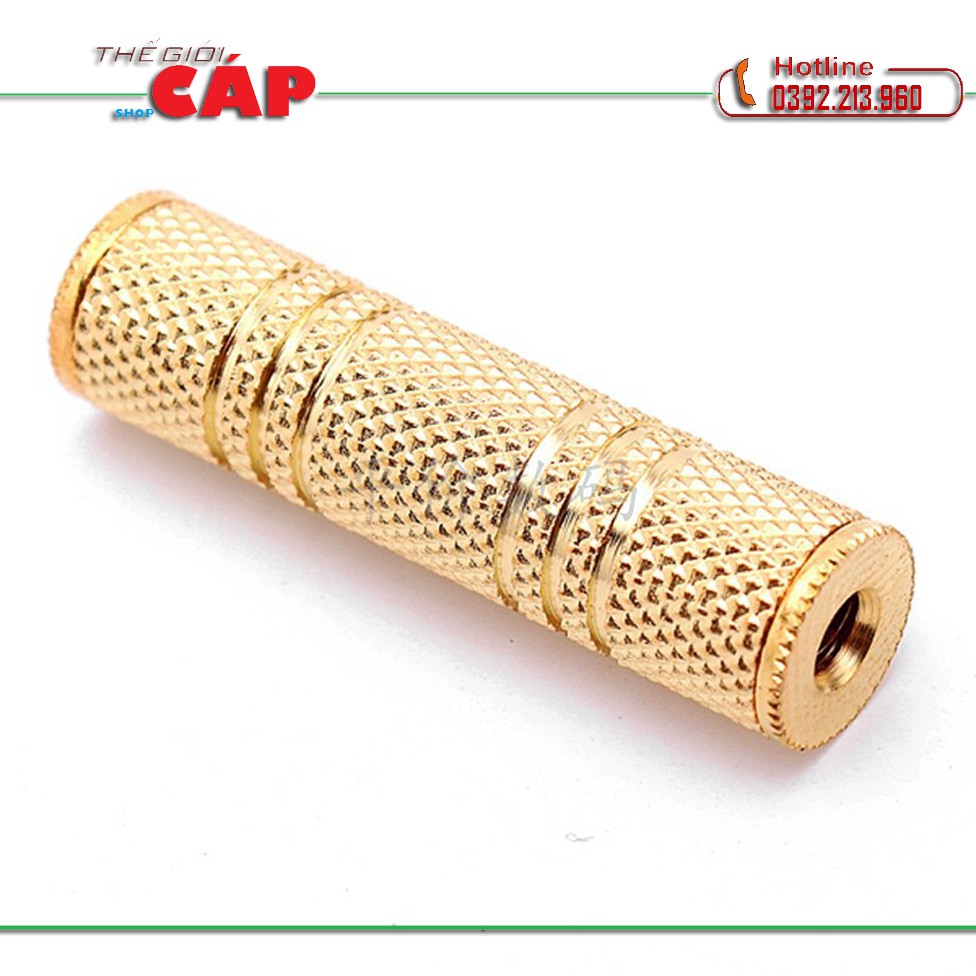 Đầu nối dây loa chuẩn 3.5 hai đầu âm mạ vàng
