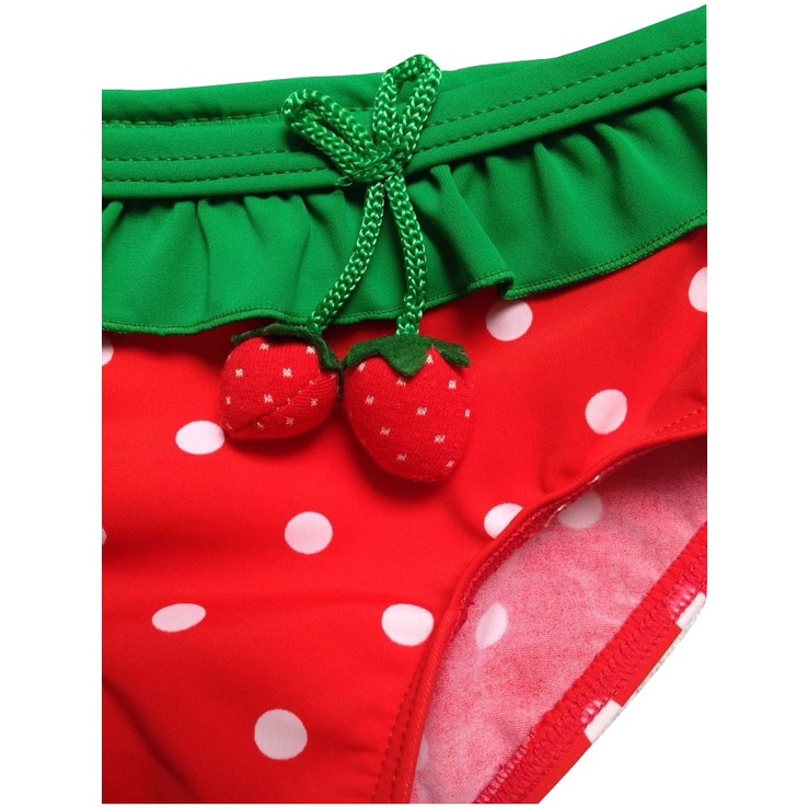 Bộ Bikini In Hình Quả Dâu Tây Và Dứa Kèm Mũ Đi Biển Cho Bé