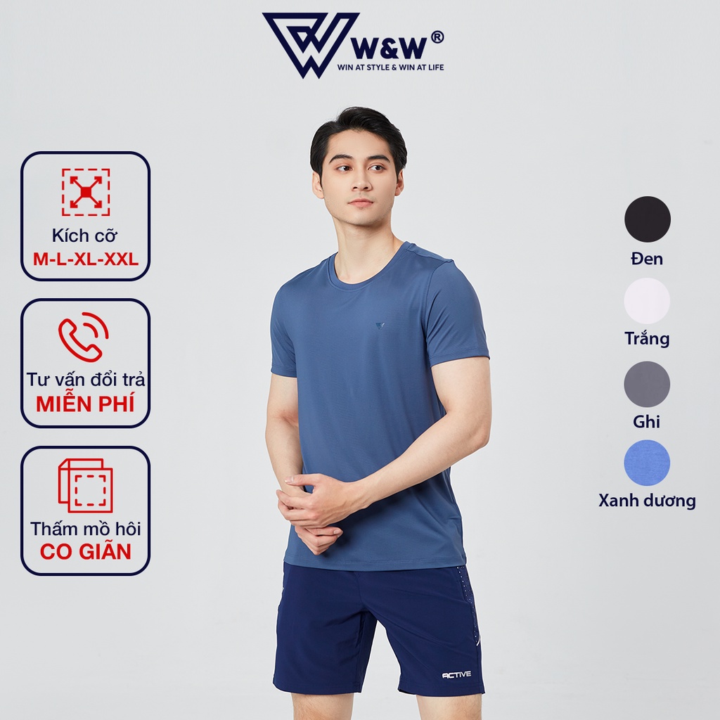 Áo Tshirt Nam Tay Ngắn W&W Chất Vải Coolmax Cao Cấp, Thoáng Khí, Đanh Mịn Thoải Mái Trong Mọi Hoạt Động WTS56R