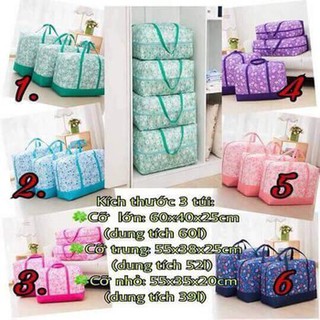 Set 3 túi đựng quần áo, chăn màn