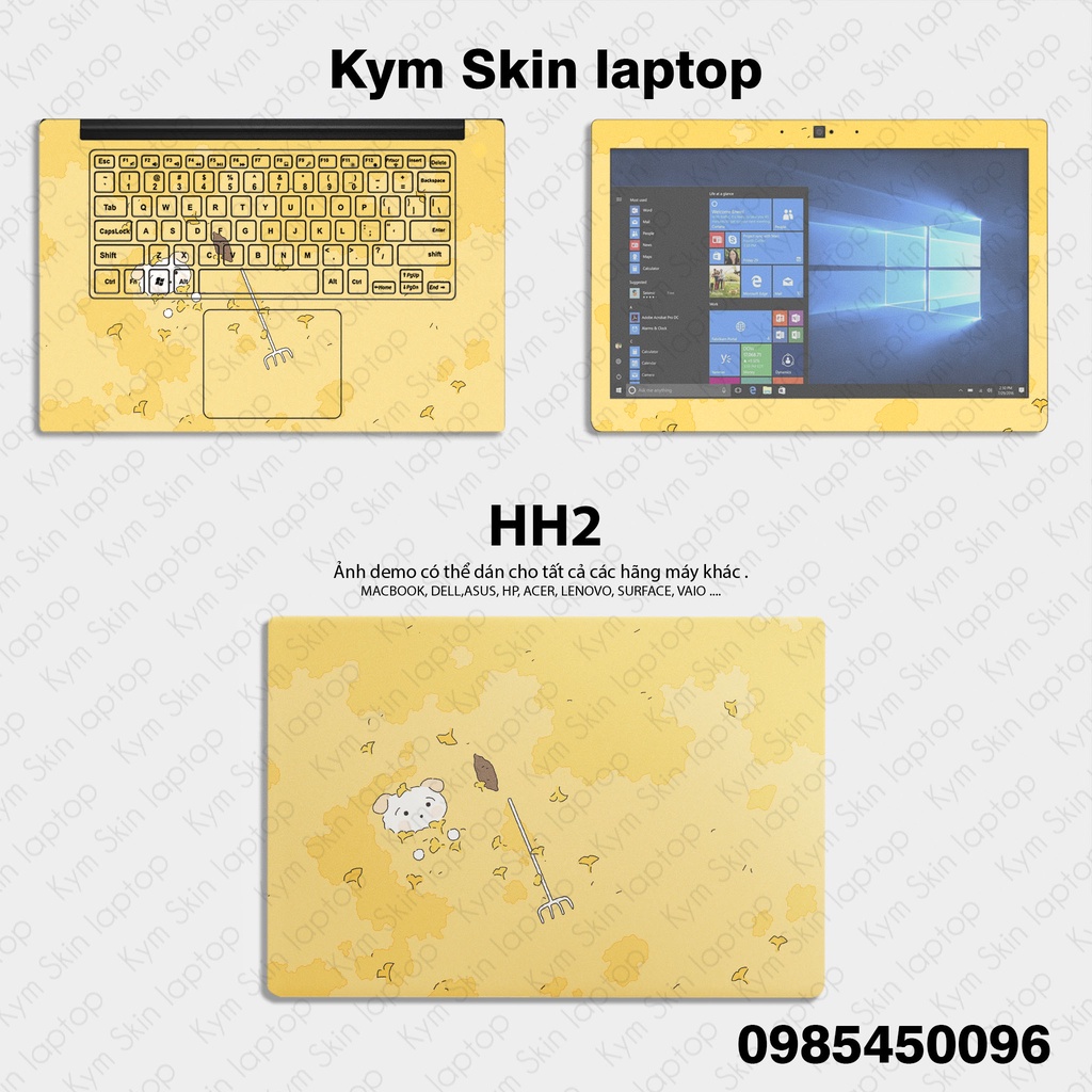 Skin Dán Laptop Mẫu Hoạt Hình - Decal Dán Bảo Vệ Laptop - Cắt Sẵn Cho Mọi Loại Máy