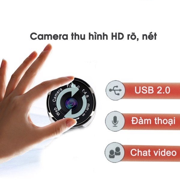 Webcam Máy Tính, Camera Có Mic 720p Cho Laptop Học Online Qua ZOOM, Trực Tuyến - Hội Họp - Gọi Video Hình Ảnh Sắc Nét