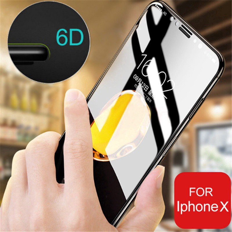 Toughened 6D curved tempered glass for iphone 6 6 plus 7 7 plus 8 8 plus X