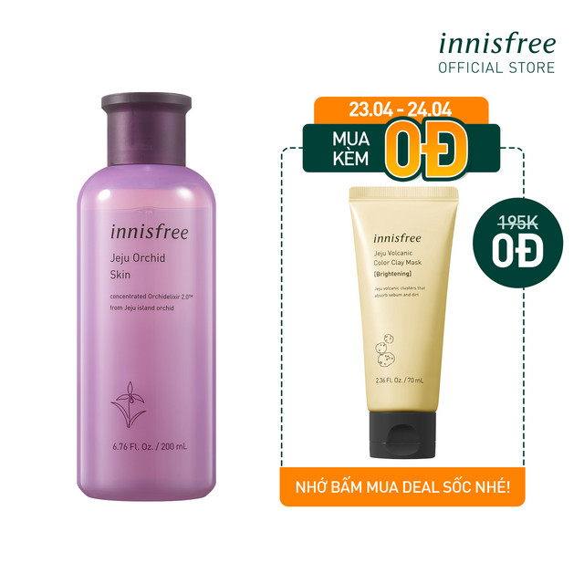 [Mã FMCGMALL -8% đơn 250K] Nước cân bằng chống lão hóa hoa lan tím Innisfree Jeju Orchid Skin 200ml