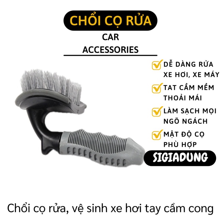 [SGD] Chổi Rửa Xe - Cây Chổi Cọ Vành Xe, Lốp Ô Tô Chuyên Dụng Tay Cầm Cong 8681