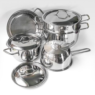 bộ nồi fivestar 5 món vung inox