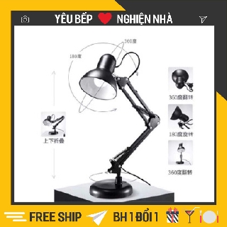 đèn học chống cận, đèn học gập có đế kẹp bàn cao cấp
