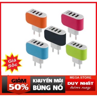 💥Sale sốc💥 Cốc Sạc 3 Cổng Usb siêu tiện lợi có đèn led dùng mọi điện thoại