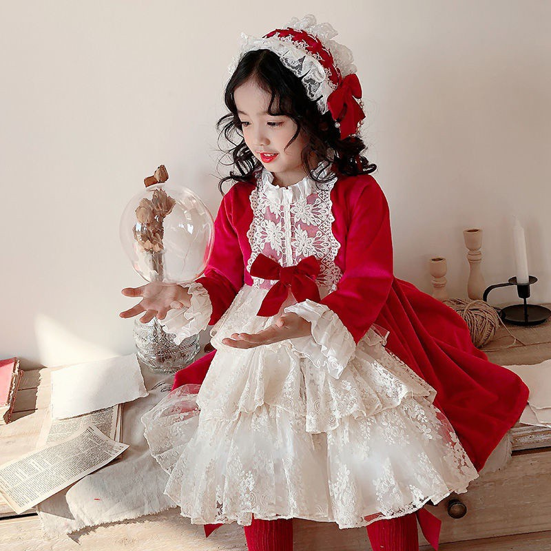 Đầm Công Chúa Phối Ren Xếp Tầng Phong Cách Lolita Cho Bé Gái Dịp Giáng Sinh / Năm Mới | BigBuy360 - bigbuy360.vn