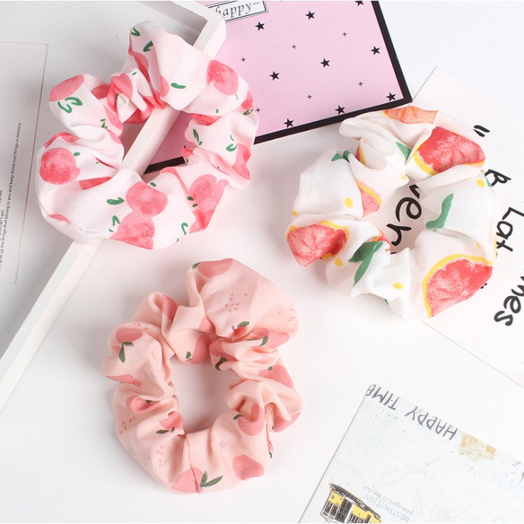 Dây buộc tóc scrunchies hoa quả thời trang P157