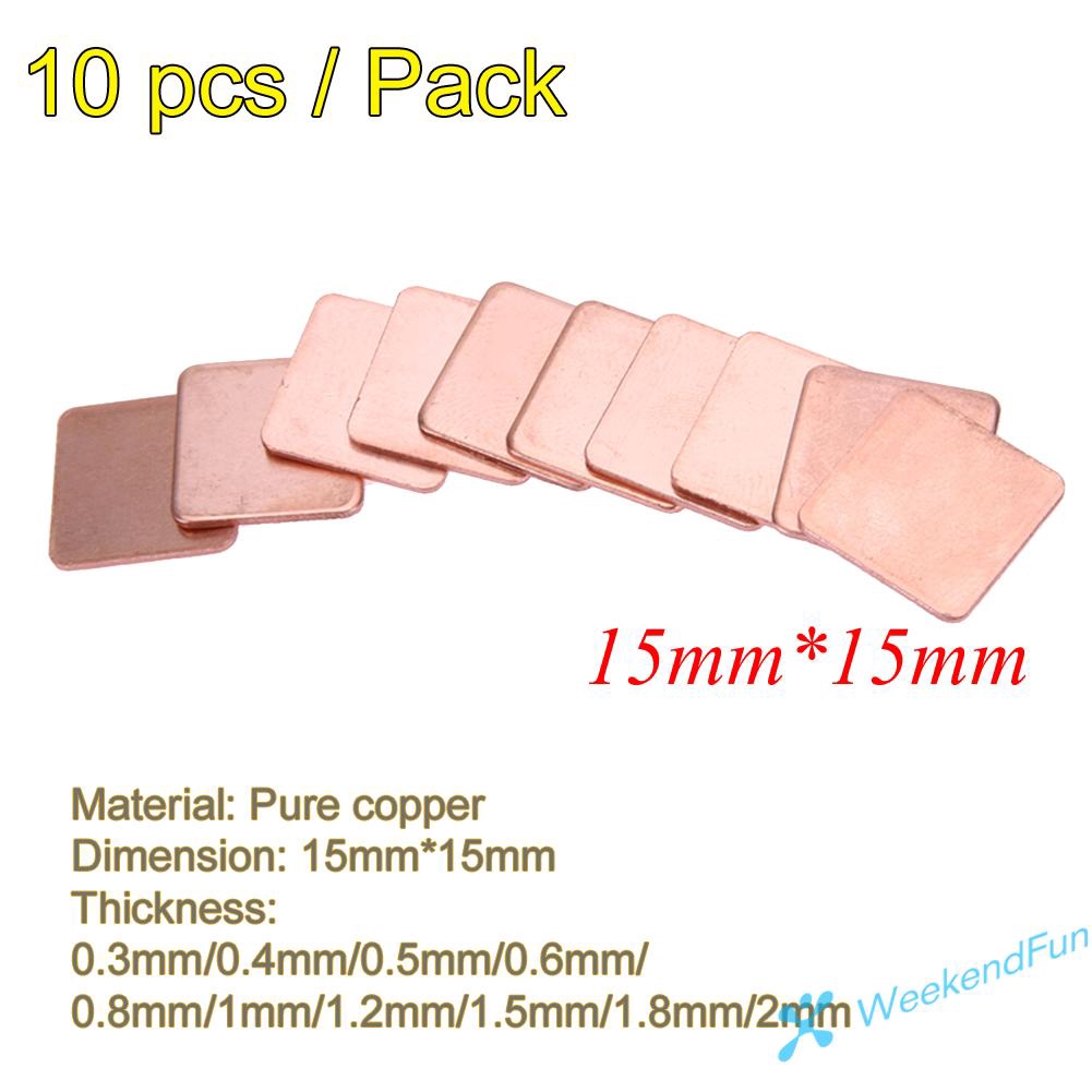 Set 10 Miếng Đồng Tản Nhiệt 15mmx15mm 0.3mm Sang 2mm Cho Laptop | BigBuy360 - bigbuy360.vn