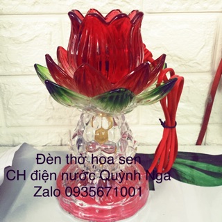 Đèn thờ thuỷ tinh hình hoa sen