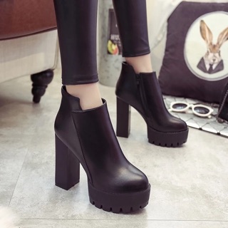 Giày boot nữ cổ ngắn đế cao  [ CÓ SẴN ]