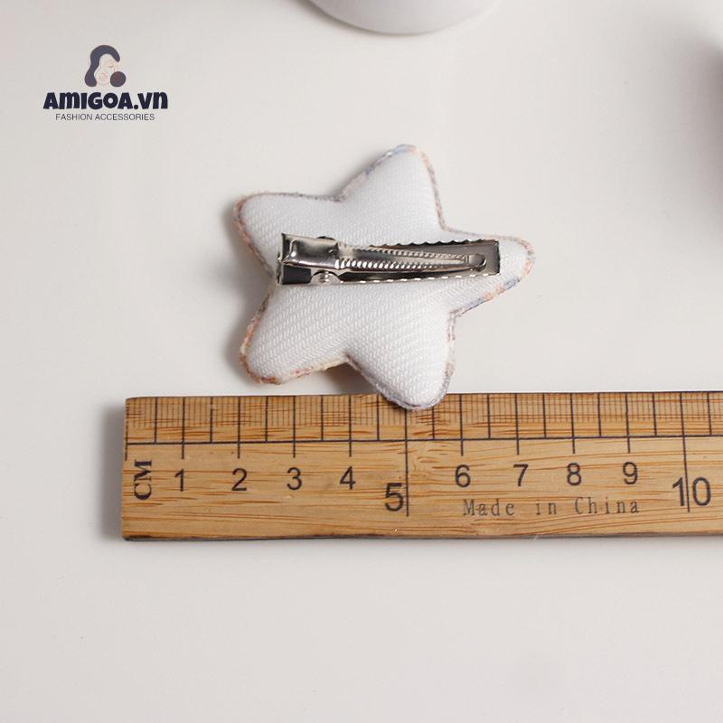 Kẹp Tóc Vải Kẻ Sọc Đính Ngôi Sao Dễ Thương