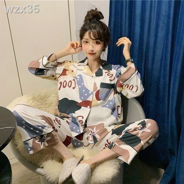Pyjama nữ Nhật Bản yếu tố màu phim hoạt hình sinh viên áo nịt dài tay bộ đồ dịch vụ ở nhà