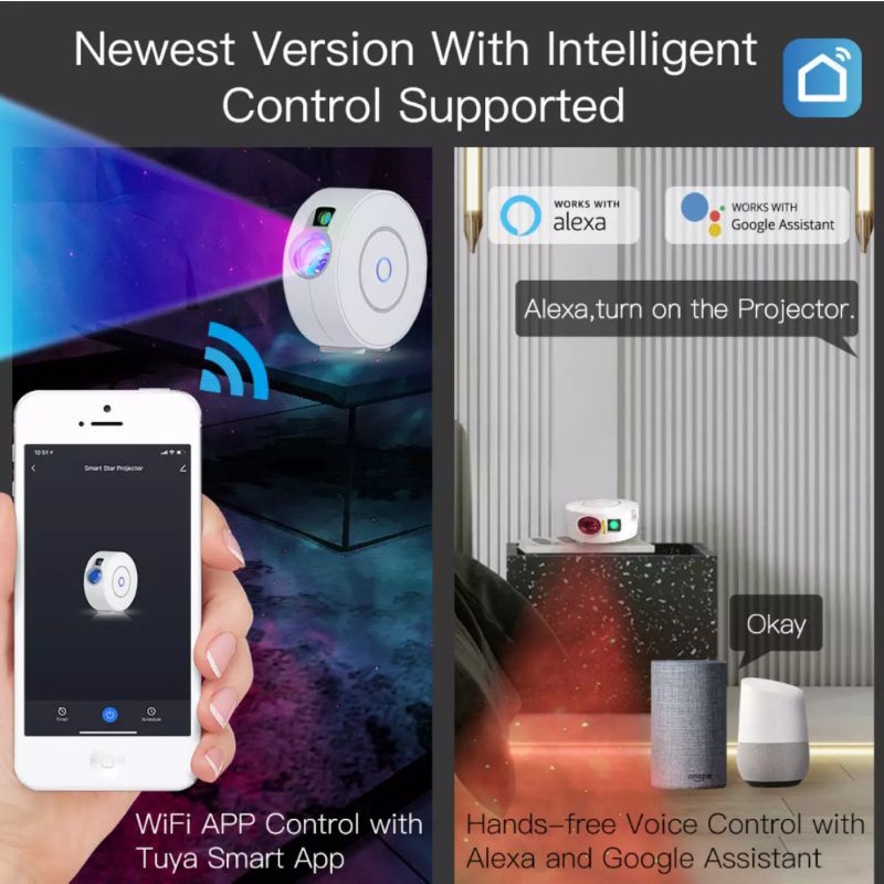 (Tuya Wifi) Bầu trời ngàn sao Wifi Tuya, ra lệnh giọng nói Google &amp; Alexa
