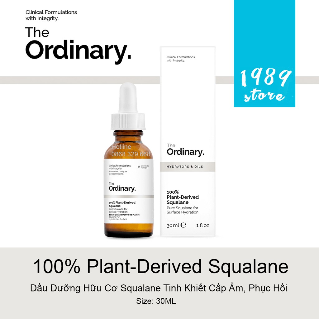 Dầu Dưỡng Cấp Ẩm, Phục Hồi The Ordinary 100% Plant-Derived Squalane Tinh Khiết | WebRaoVat - webraovat.net.vn