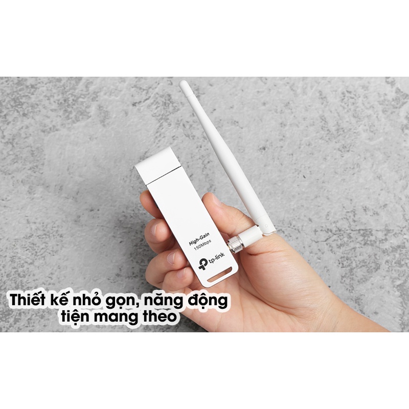 Bộ Thu Wifi Tp-link WN722N - USB Wifi (high gain) tốc độ 150Mbps - Hàng Chính Hãng