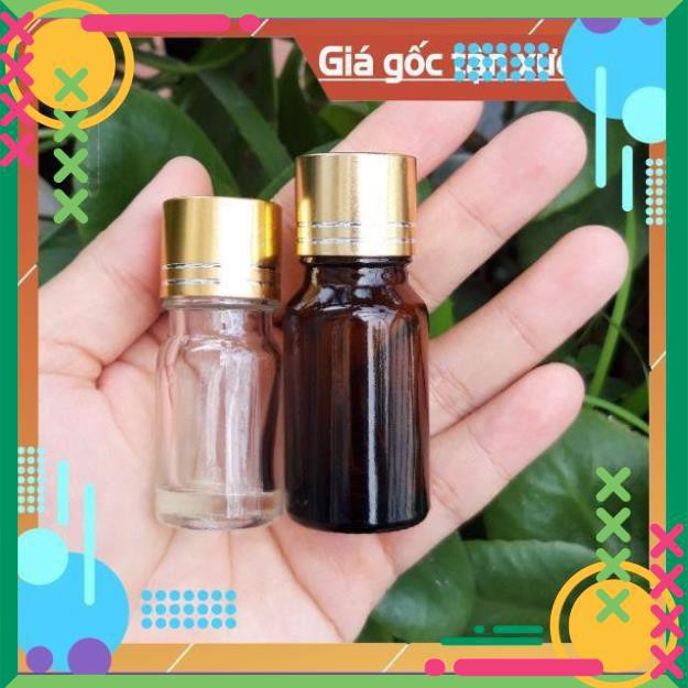 Lọ Chiết Serum ❤ RẺ VÔ ĐỊCH ❤ Lọ đựng tinh dầu nắp vặn vàng 5ml,10ml chiết serum , phụ kiện du lịch