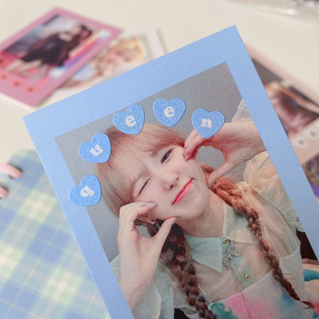 Steve Hình Dán Trang Trí Thẻ Ảnh Polaroid Họa Tiết Chữ Cái Trái Tim Lấp Lánh Phong Cách Hàn Quốc