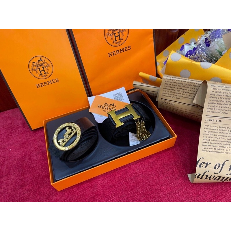 set 2 chi tiết dây lưng+ đai váy da nữ fullbox bill túi giấyFreeship