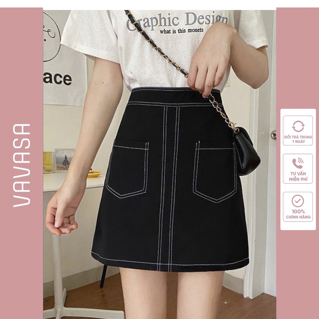Chân váy chữ a bigsize ngắn lưng cao công sở xếp ly đẹp hàn quốc  CV12