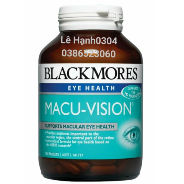 Blackmores Macu- Vision Bổ mắt 125/150 viên úc