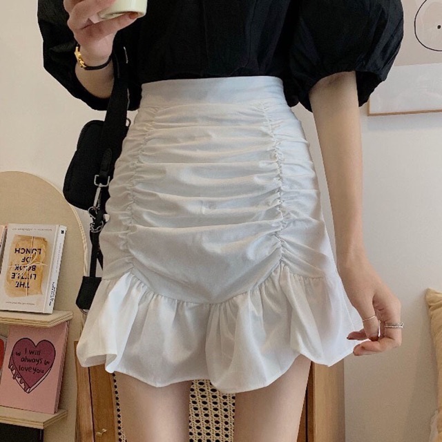 [ Mã FAXANH55 giảm 10K đơn 50K] 🌟Chân Váy Cạp Cao Đuôi Cá Phối Nhún🌟 | BigBuy360 - bigbuy360.vn