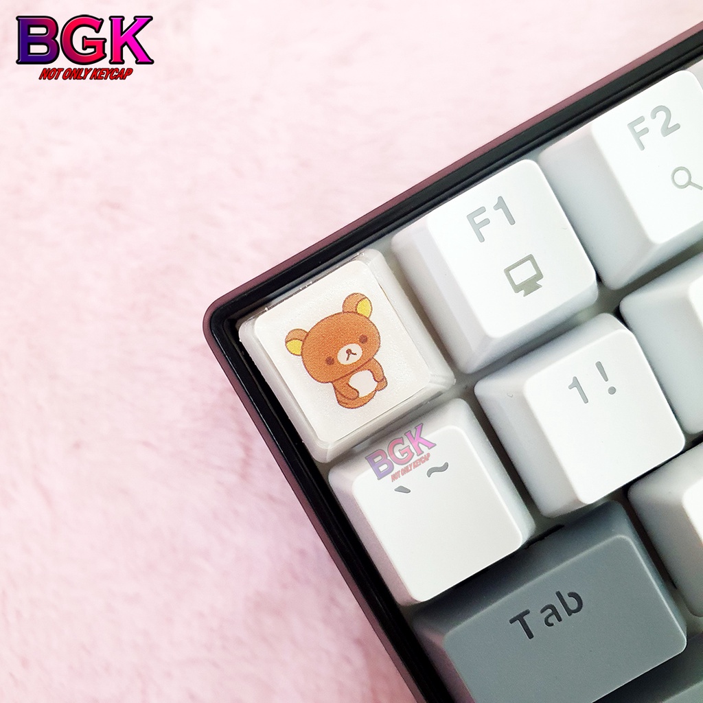 Keycap Lẻ Artisan OEM Profile Chủ Đề Gấu Nâu Cute 2 ( cast resi, keycap resin độc lạ )