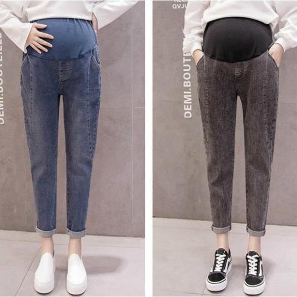 QUẦN BẦU BÒ CO GIÃN THOẢI-Quần Bầu Xinh Quần Jean Bầu Quần Baggy Bầu Trẻ Trung Năng Động !