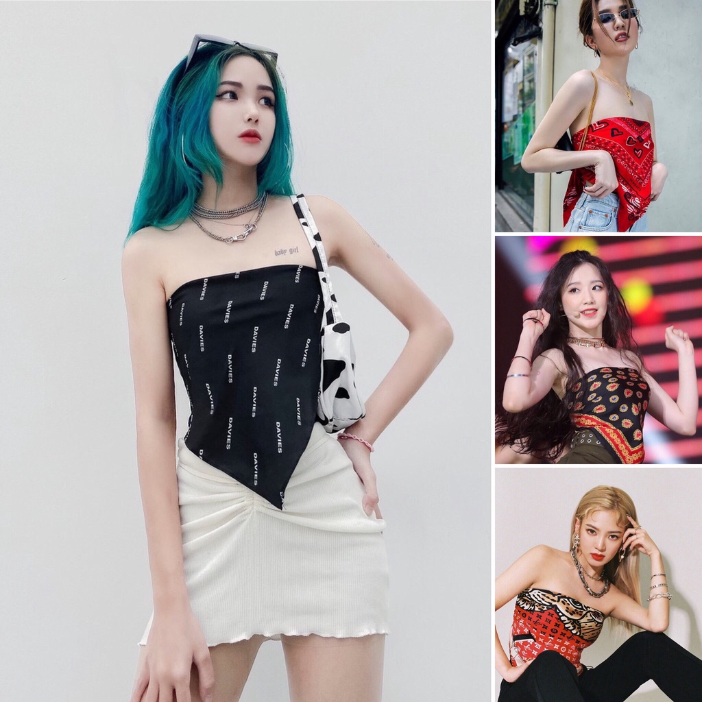 Khăn Lụa Vuông Quàng Cổ Nữ Đẹp - Turban Bandana Quấn Làm Áo BLACKPINK Họa Tiết Chấm Bi Vintage Phong Cách Hàn Quốc