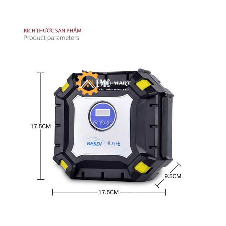 Máy nén khí bơm hơi mini 12v V6 ⚡️𝐅𝐑𝐄𝐄 𝐒𝐇𝐈𝐏⚡️ Đồng hồ điện tử - Đường kính xilanh 32mm