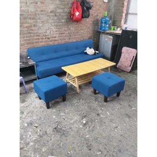 Sofa bed màu nỉ xanh V3320