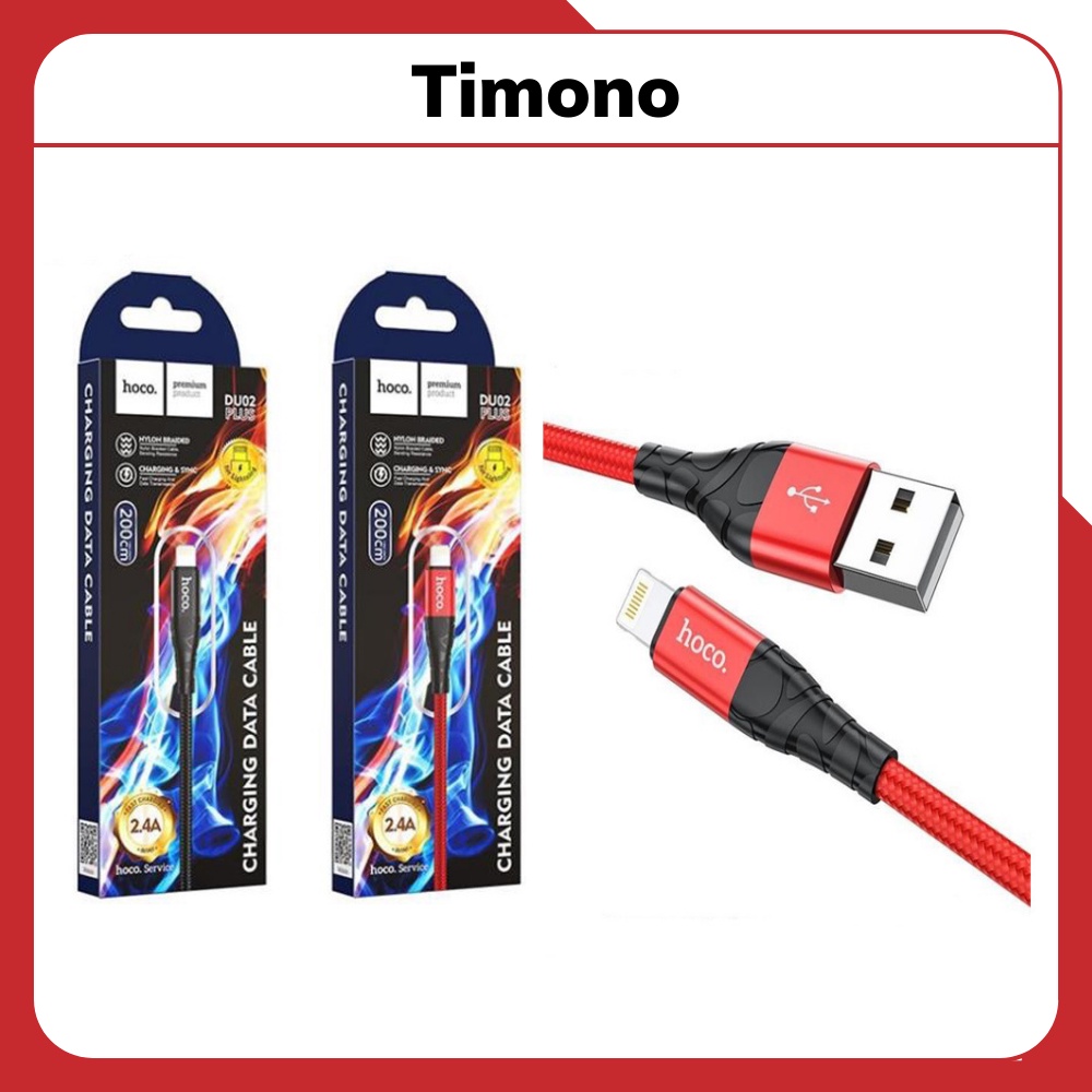 Dây sạc iphone nhanh chính hãng hoco Du02 cáp xạc iphone Lightning 5/6/7/8/x/11/12 dài 1m