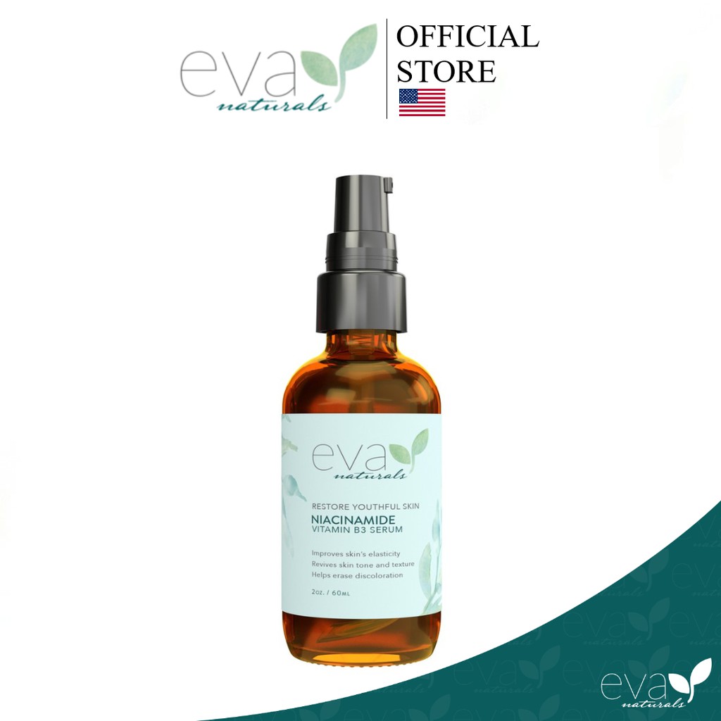 Serum Giúp Da Mịn Màng, Se Khít Lỗ Chân Lông Eva Naturals Niacinamide Vitamin B3 Serum 60ml | BigBuy360 - bigbuy360.vn