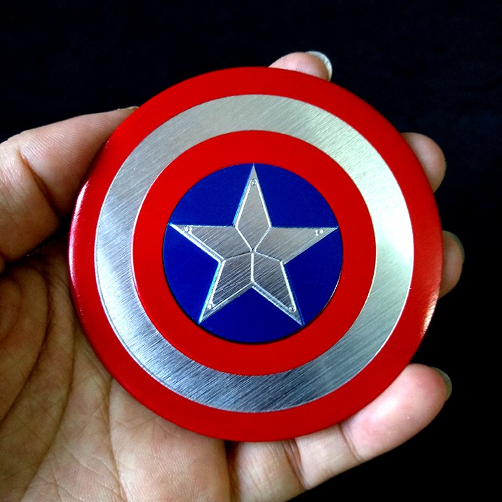 Miếng dán kim loại hình khiên CAPTAIN AMERICA 7.5cm