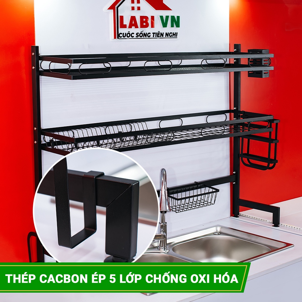 Kệ úp chén bát, giá để đồ rửa bát đĩa nhà bếp đa năng chất liệu sơn tĩnh điện cao cấp LABI VN LB065