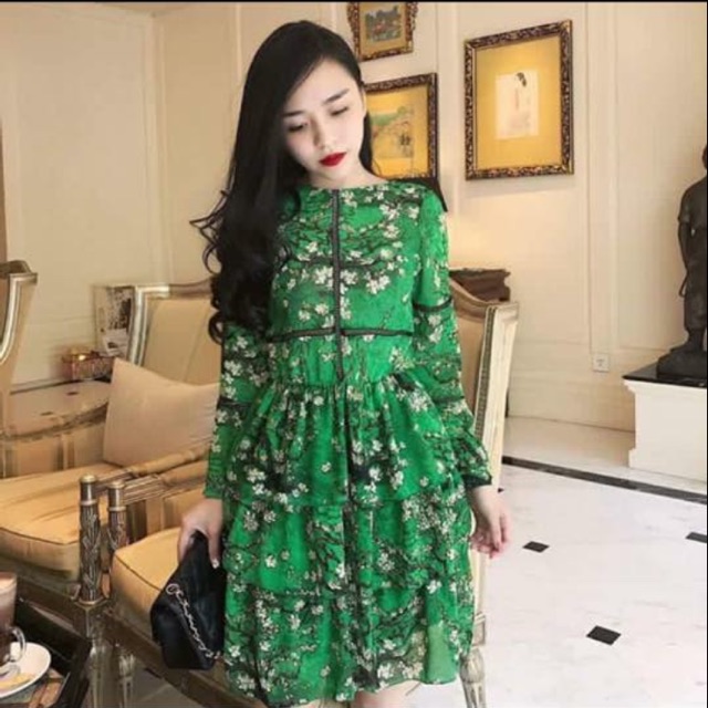 Thanh lý váy xanh hoa