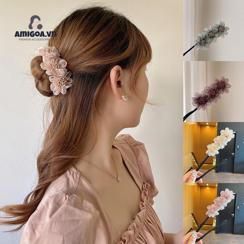 ✨✨Kẹp Tóc Đính Hoa Tạo Kiểu Tóc Duyên Dáng Đơn Giản