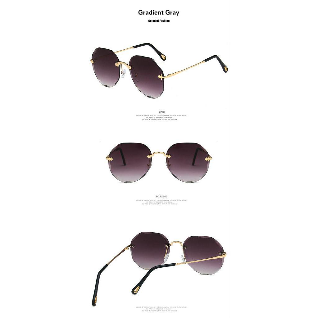 Kính mát gọng tròn màu gradient phong cách retro thời trang cho nữ