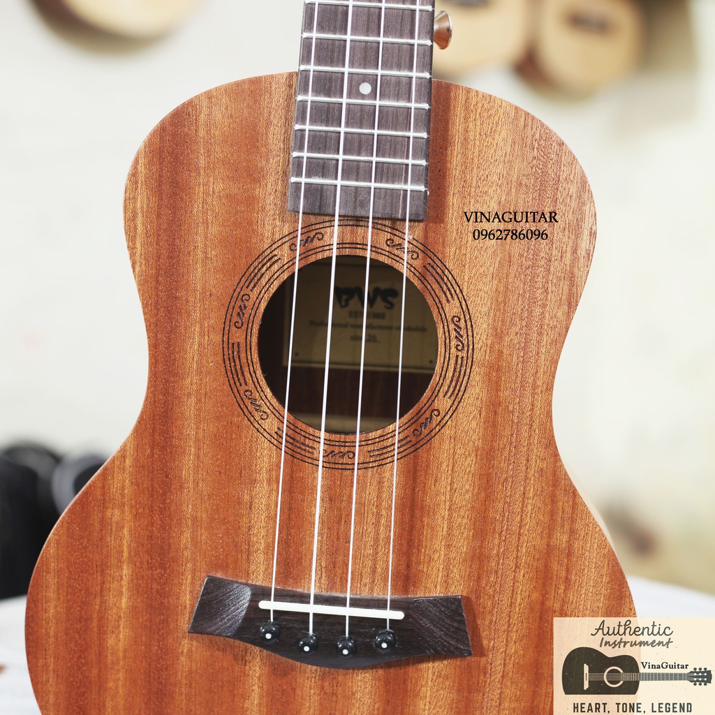 (Sập giá) Đàn Ukulele Tenor BWS Music 26 inch không viền Full gỗ hồng đào bắc phi