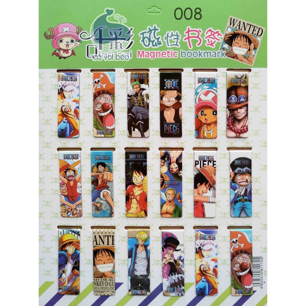 [SALE GIÁ XƯỞNG] [Bộ 6 -18 chiếc] Bookmark nam châm kẹp sách dấu trang One piece Đảo hải tặc manga anime