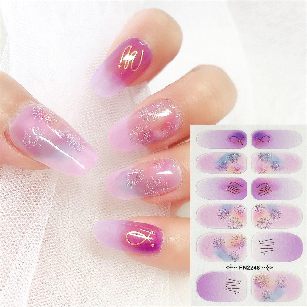 OCEANMAP Miếng Dán Trang Trí Móng Tay 3D Tự Dính Chống Thấm Nước Phong Cách Hàn Quốc Thanh Lịch Dành Cho Nữ