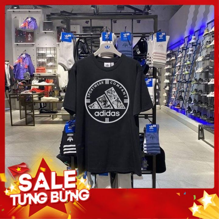 Áo thun nam Adidas ngắn tay họa tiết