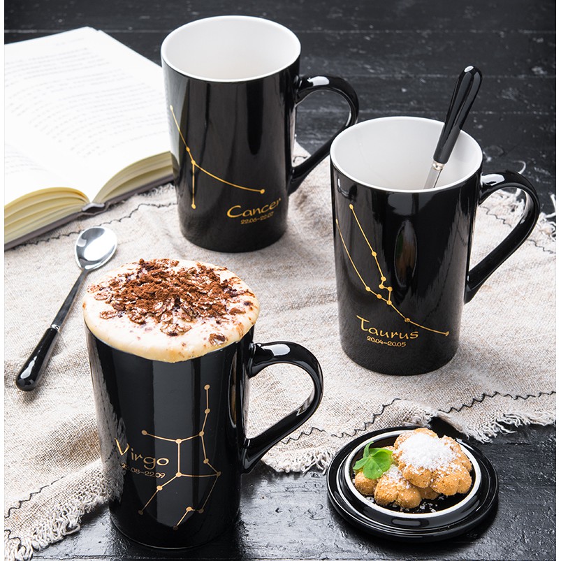 Ly cốc sứ có nắp in hình 12 cung hoàng đạo cực đẹp | BigBuy360 - bigbuy360.vn