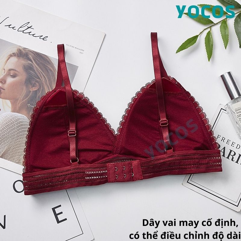 Áo ngực không gọng, áo lót hai dây mút mỏng có ren YOCOS BRA037